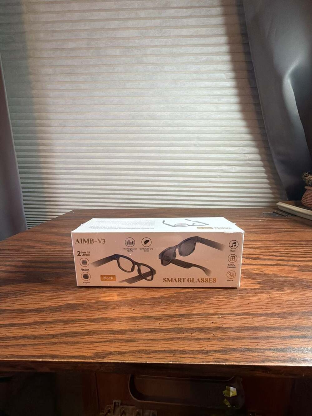 AIMB-V3 Smart Glasses Wireless Handsfree Music & Phone Call Functionality Black
